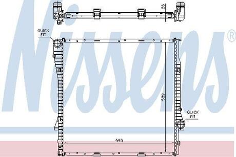 60789A NISSENS Радіатор охолодження BMW X5 E53 (00-) X5 3.0d (вир-во Nissens)