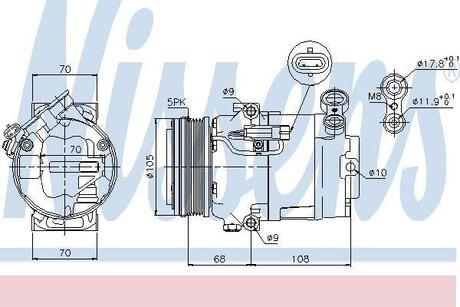 89050 NISSENS Компресор кондиціонера First Fit NISSENS 89050 оригінальна запчастина