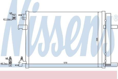 940134 NISSENS Радіатор кондиціонера OPEL ASTRA J (09-) (вир-во Nissens)