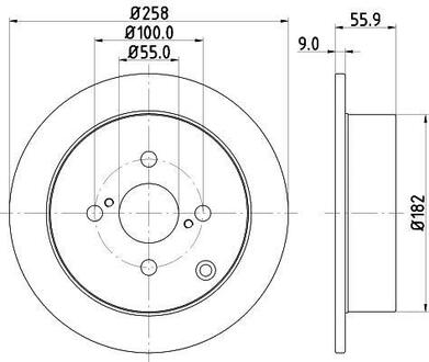 ND1003K Nisshinbo Диск тормозной задний Toyota Corolla 1.4, 1.6 (02-07) ()