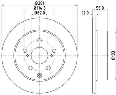 ND1013K Nisshinbo Диск гальмівний задний Toyota RAV-4 2.0, 2.2, 2.4, 3.5 (05-) ()