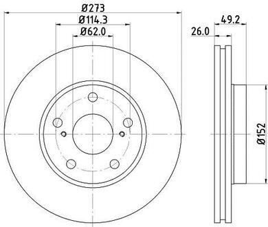 ND1021K Nisshinbo Диск гальмівний передній Toyota Auris 1.4, 1.6, 1.8 (07-) ()