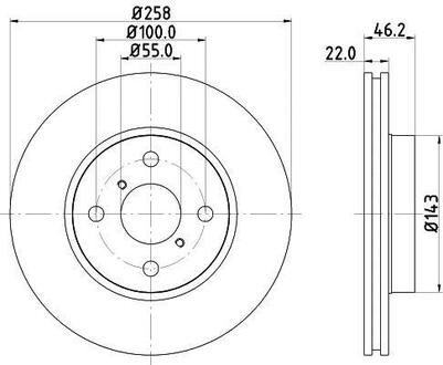 ND1026K Nisshinbo Диск тормозной передний Toyota Yaris 1.3, 1.4 (05-) ()