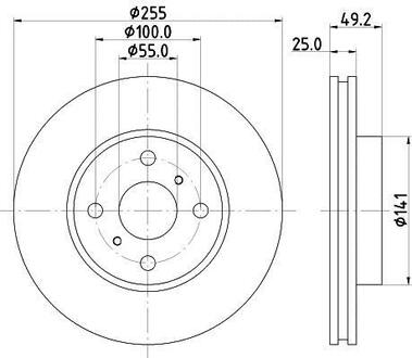 ND1030K Nisshinbo Диск гальмівний передній Toyota Corolla 1.4, 1.6, 1.8 (02-07) ()