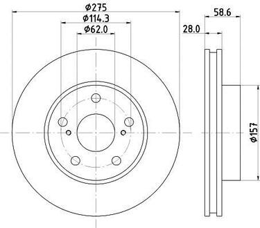 ND1055K Nisshinbo Диск тормозной передний Toyota Hilux III 2.5, 2.7, 3.0, 4.0 (05-) ()