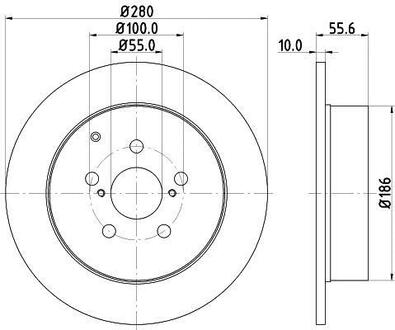 ND1084K Nisshinbo Диск тормозной задний Toyota 1.6, 1.8, 2.0, 2.4 (03-09) ()