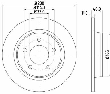 ND5017 Nisshinbo Диск гальмівний задний Mazda 3, 5 2.0, 2.2, 2.3, 2.5 (05-) ()