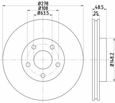 ND5019K Nisshinbo Диск тормозной передний Mazda 3 1.6, 2.0 (11-17)/ Ford Focus 1.6, 1.8, 2.0 (04-12) ()