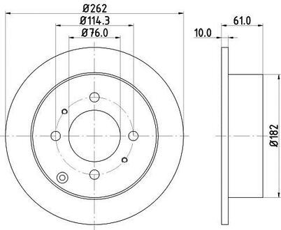 ND6005 Nisshinbo Диск тормозной задний Hyundai Matrix 1.5, 1.6, 1.8 (01-10), Sonata 2.0 (06-)/Kia Magentis 2.0, 2.5 V6 (01-) ()