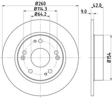 ND8003K Nisshinbo Диск гальмівний задний Honda Civic 1.4, 1.6, 1.8, 2.0 (05-) ()