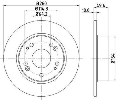 ND8004K Nisshinbo Диск тормозной задний Honda Accord 2.0, 2.2, 2.4 (03-08) ()