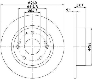 ND8026K Nisshinbo Диск гальмівний задний Honda Accord 2.0 2.4 (06-) ()