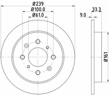 ND8033K Nisshinbo Диск гальмівний задний Honda Jazz 1.3, 1.4, 1.5 (08-) ()