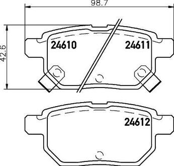 NP1020 Nisshinbo Колодки тормозные дисковые задние Toyota Auris 1.4, 1.6, 1.8, 2.0 (06-) ()
