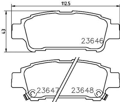 NP1042 Nisshinbo Колодки тормозные дисковые задние Toyota Avensis 2.0, 2.4 (03-09) ()