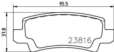 NP1044 Nisshinbo Колодки тормозные дисковые задні Toyota Corolla 1.4, 11.6, 1.8 (02-07) ()