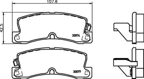 NP1070 Nisshinbo Колодки тормозные дисковые задние Toyota Corolla 1.6, 1.8, 2.0 (97-00) ()