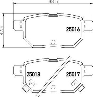 NP1071 Nisshinbo Колодки тормозные дисковые задні Toyota Auris, Yaris 1.3, 1.4, 1.6 (06-) ()