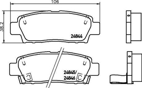 NP1092 Nisshinbo Колодки тормозные дисковые задні Toyota Camry 2.2, 3.0 (96-01) ()