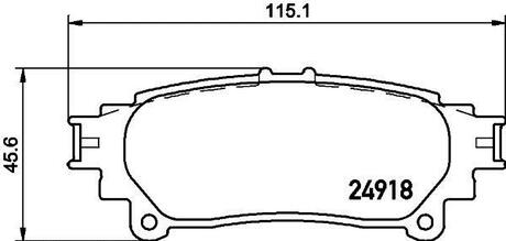 NP1111 Nisshinbo Колодки тормозные дисковые задні Lexus 270, 350, 450h (08-15)/Toyota Highlander 2.0, 3.5 (15-) ()