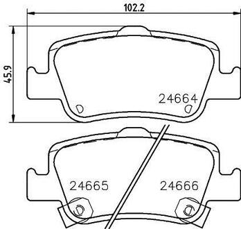 NP1114 Nisshinbo Колодки тормозные дисковые задні Toyota Auris 1.4, 1.6, 1.8, 2.0 (06-) ()