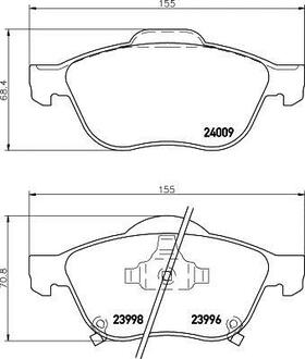 NP1117 Nisshinbo Колодки тормозные дисковые передні Toyota Avensis 1.6, 1.8, 2.0 (97-03) ()