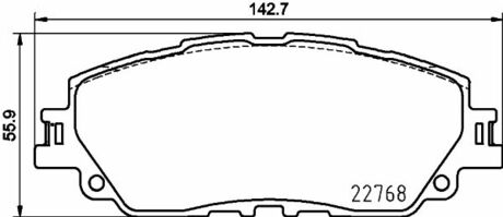 NP1167 Nisshinbo Колодки тормозные дисковые передні Toyota Camry V7 (17-)/ Toyota RAV-4 (17-) ()