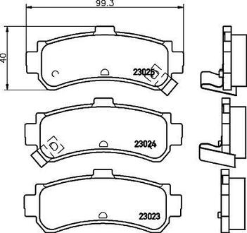 NP2064 Nisshinbo Колодки тормозные дисковые задні Nissan Almera 1.4, 1.6, 2.0 (95-00) ()