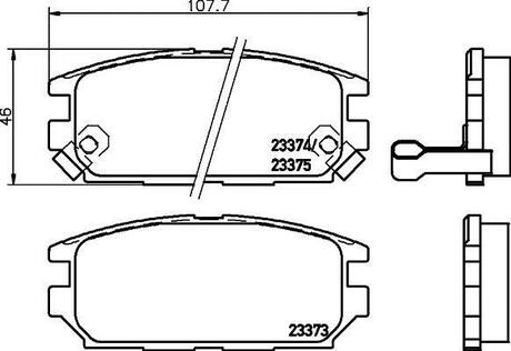 NP3034 Nisshinbo Колодки тормозные дисковые задние Mitsubishi Galant, Lancer 1.8, 2.0, 2.5 (96-03) ()