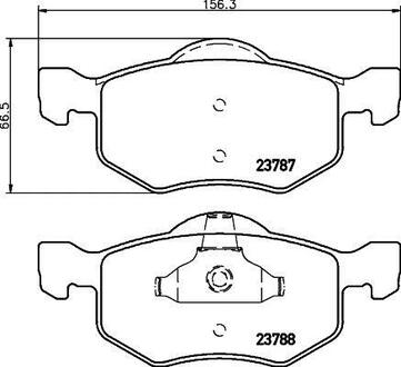 NP5028 Nisshinbo Колодки тормозные дисковые передние Mazda Tribute 2.0, 3.0 (06-08)/Ford KA 1.2, 1.3 (08-) ()