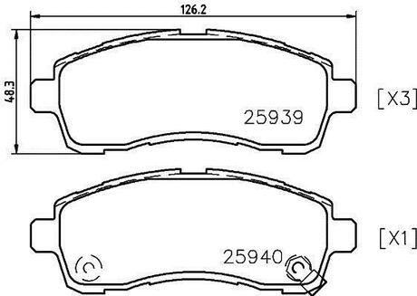NP5029 Nisshinbo Колодки тормозные дисковые передние Suzuki Swift/Mazda 2/ Daihatsu Materia 1.2, 1.3, 1.5, 1.6 (06-) ()