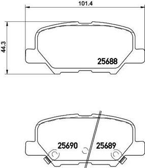 NP5038 Nisshinbo Колодки тормозные дисковые задні Mazda 6/Mitsubishi ASX, Outlander 1.8, 2.0, 2.2, 2.4 (10-) ()