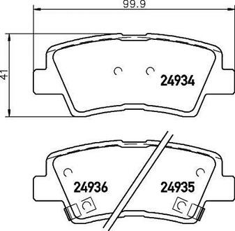 NP6022 Nisshinbo Колодки тормозные дисковые задні Hyundai Elantra 1.6, 2.0 (15-),Tucson 2.0 (04-10)/Ssang Yong Actyon, Korando 2.0 (12-) ()
