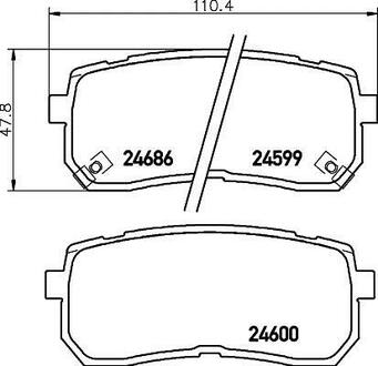 NP6033 Nisshinbo Колодки тормозные дисковые задние Hyundai H-1, ix55 2.5, 3.0 (08-) ()