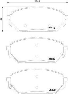 NP6086 Nisshinbo Колодки тормозные дисковые передние Hyundai ix55 3.0, 3.8 (08-) ()