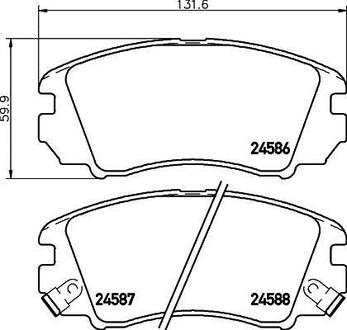 NP6090 Nisshinbo Колодки тормозные дисковые передние Hyundai Sonata, Tucson/Kia Sportage 2.8 (04-) ()