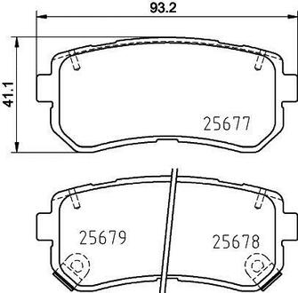 NP6097 Nisshinbo Колодки тормозные дисковые задні Hyundai ix35, Sonata/Kia Cerato 1.7, 2.0, 2.4 (09-) ()