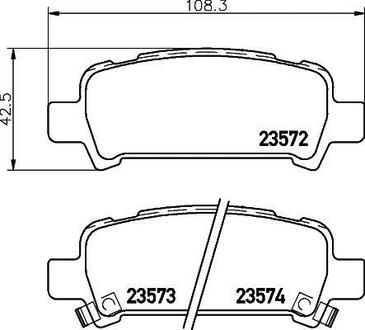 NP7003 Nisshinbo Колодки тормозные дисковые задні Subaru Legacy, Outback 2.0, 3.0 (03-) ()