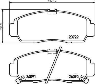 NP8010 Nisshinbo Колодки тормозные дисковые передние Honda FR-V 1.7, 2.0, 2.2 (04-09), Jazz 1.2, 1.4 (02-08) ()