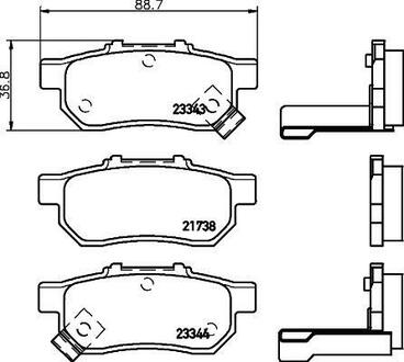 NP8027 Nisshinbo Колодки тормозные дисковые задние Honda Jazz 1.2, 1.3, 1.5, (02-09) ()