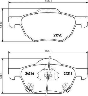 NP8030 Nisshinbo Колодки тормозные дисковые передние Honda Accord VII 2.0, 2.4 (03-08) ()