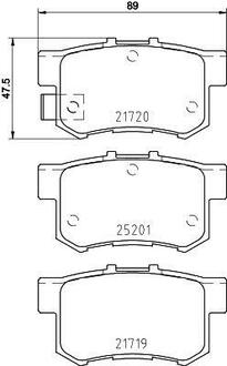 NP9018 Nisshinbo Колодки тормозные дисковые задні Honda Accord, Civic 1.4, 1.6, 1.7, 2.0 (01-05) ()