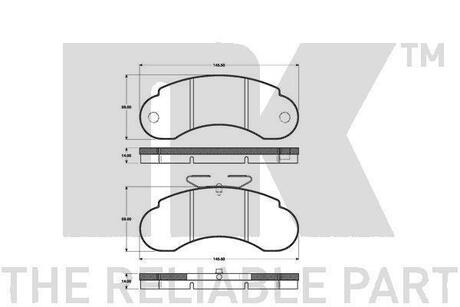 223311 NK Тормозные колодки передні (14.0mm) MB 100 87-91 (Bendix) (d=9мм)