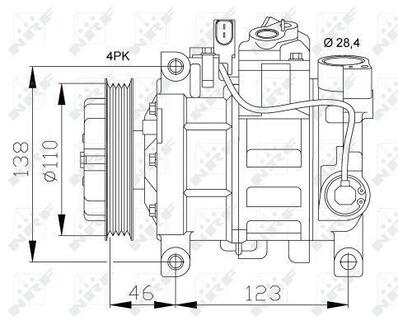 32105 NRF Компресор кондиціонера Audi A6 2.5TDI 00-05/A4 01-