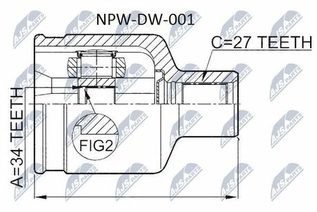 NPW-DW-001 NTY  Шарнир равных угловых скоростей