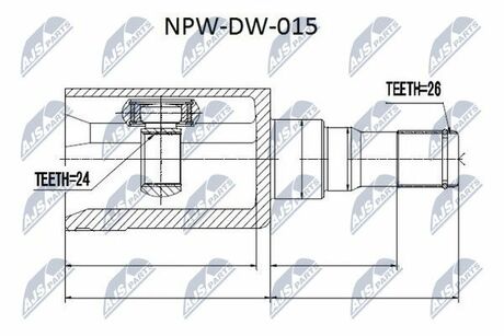 NPW-DW-015 NTY  Шарнир равных угловых скоростей