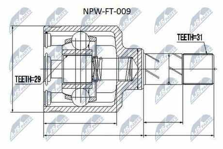 NPW-FT-009 NTY  Шарнир равных угловых скоростей