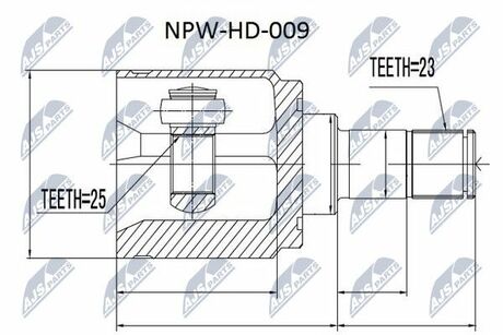 NPW-HD-009 NTY  Шарнир равных угловых скоростей
