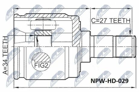 NPW-HD-029 NTY  Шарнир равных угловых скоростей