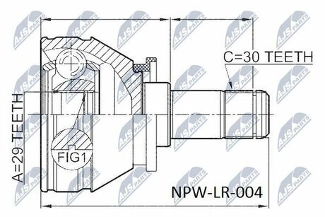 NPW-LR-004 NTY  Шарнир равных угловых скоростей